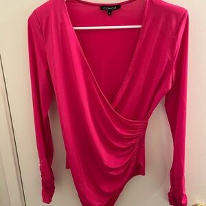 Women's Fuchsia Wrap Bodysuit